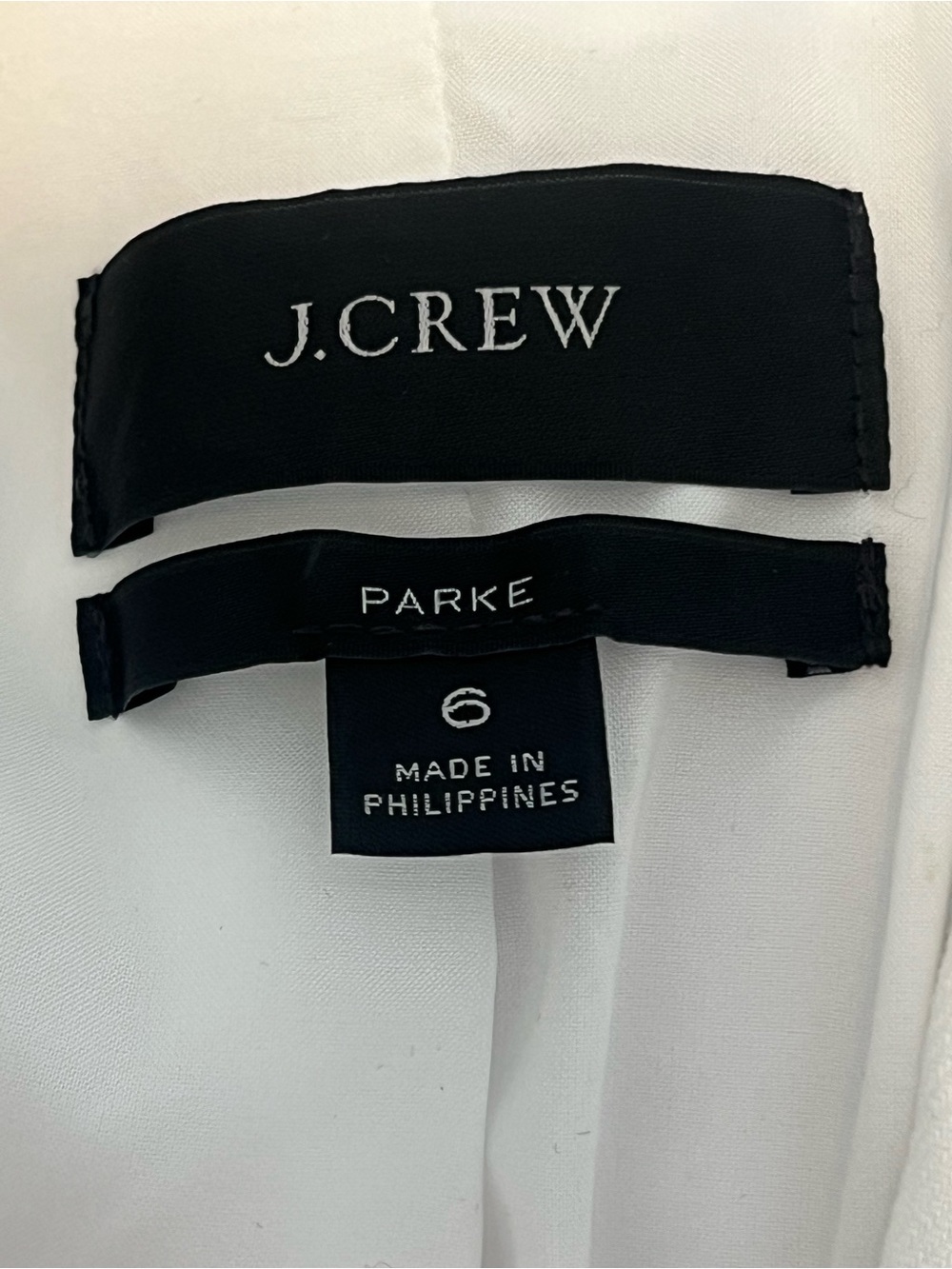 J. Crew White Blazer with Black Label Detailing - Picture 3 of 3